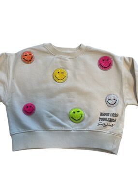 Zara Sweatshirt Colorful Smiley World -Patches - Never Lose Your Smile